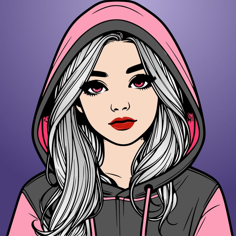 realistic girl with a hoodie
