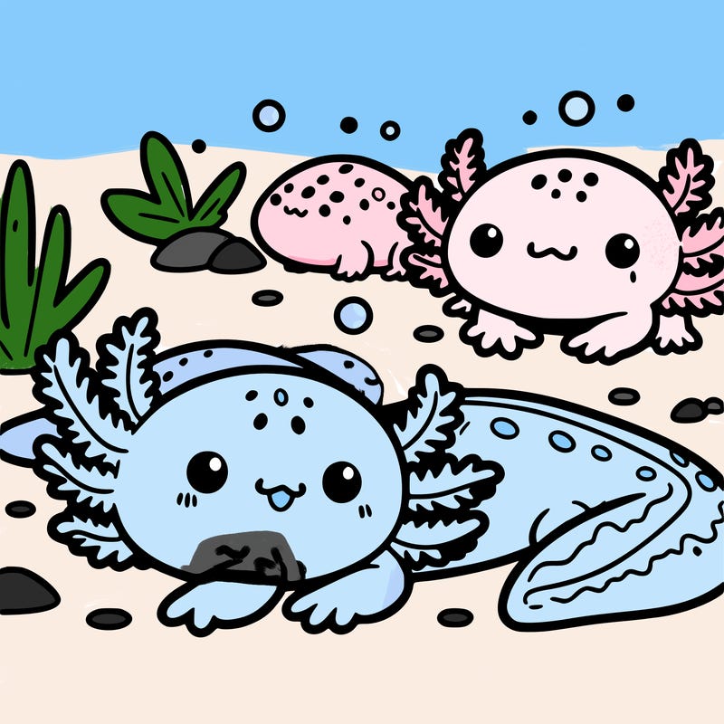 cute axolotls