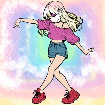realistic girl danceing
