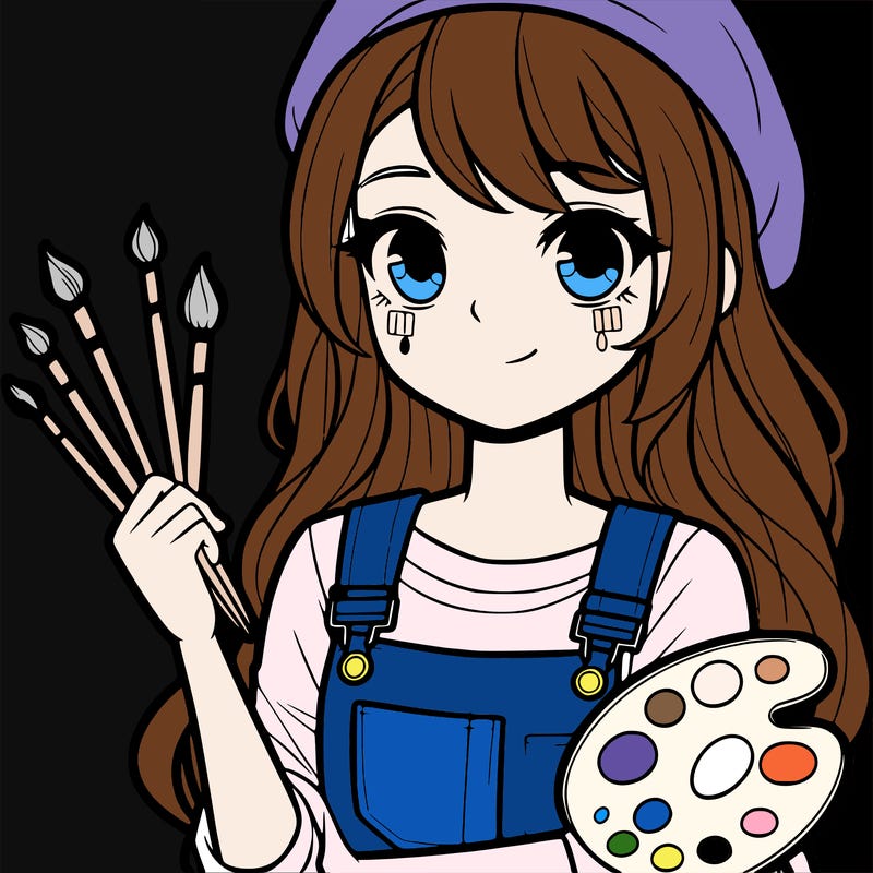 a teenage painter girl