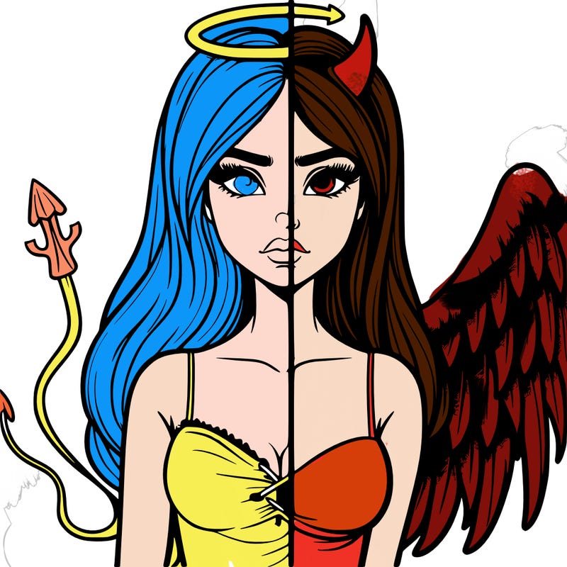 devil vs angel realistic girl