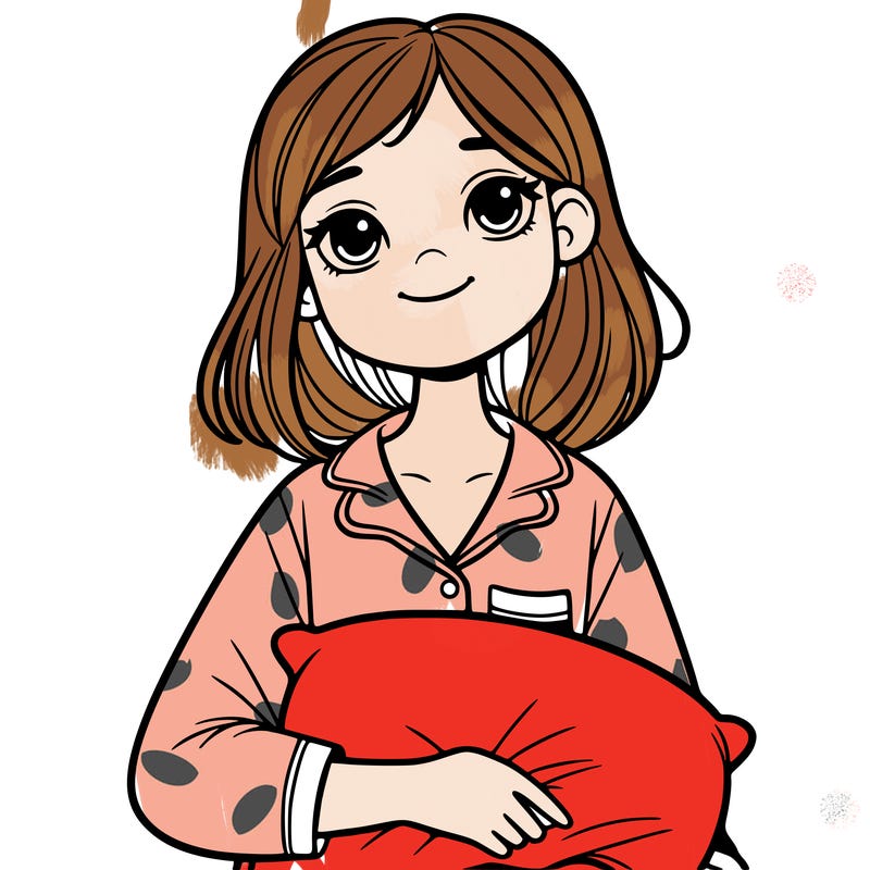 woman with pajamas and a pillow
