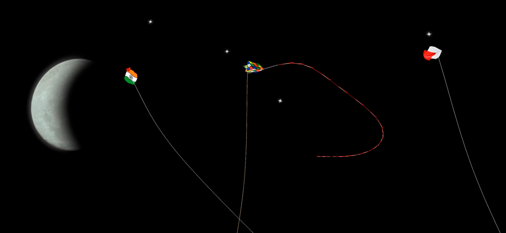 Pipa Combate 3D - Kite Flying - Cometas volando de noche en el juego de simulación Pipa Combate 3D