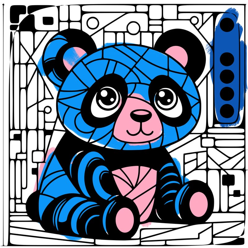 panda painting a large picasso painting