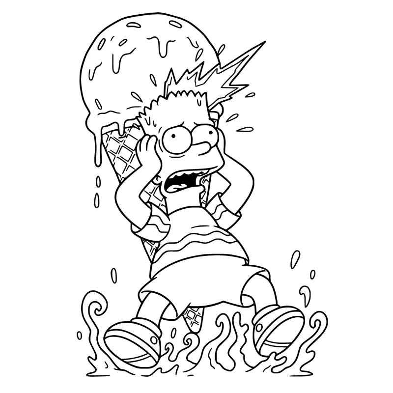 bart simpson having a brain freeze