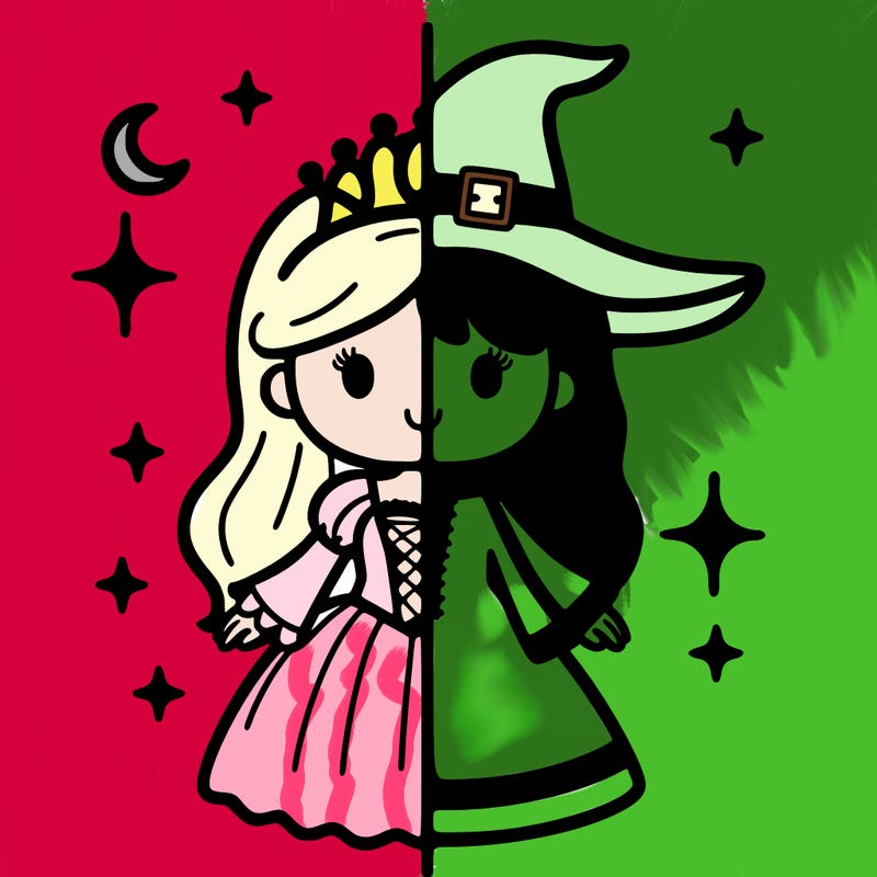 split princess and witch
