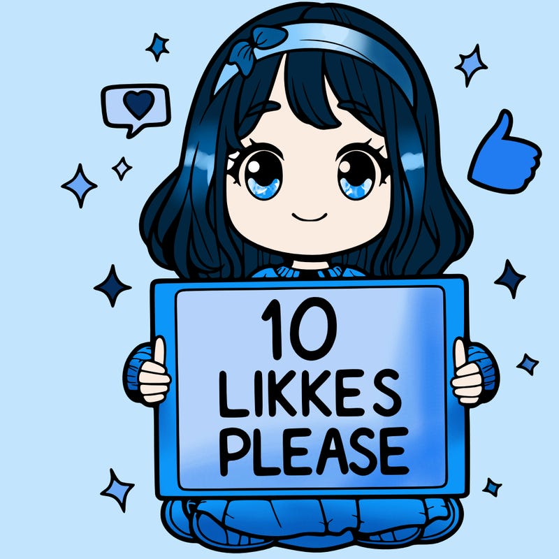girl holding sign saying 10 likes please