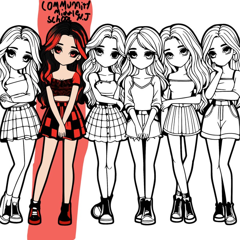 a group of girls realistic