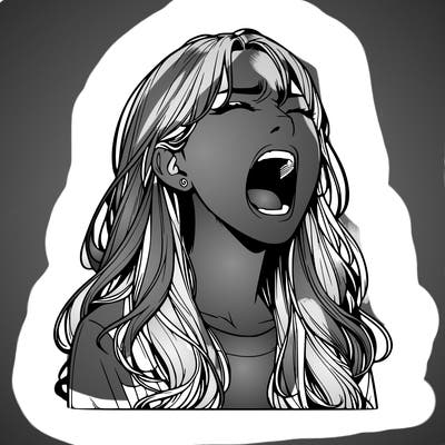 screaming realistic, girl