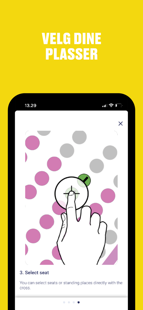 Eventim Norge - An interactive seating chart interface in the Eventim Norge app where users can select their event seats.