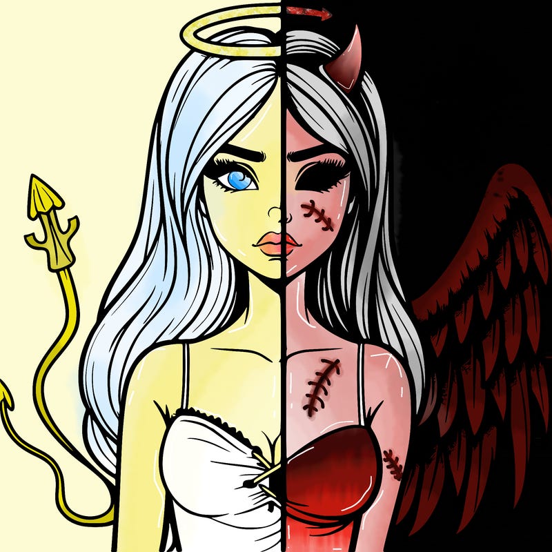 devil vs angel realistic girl