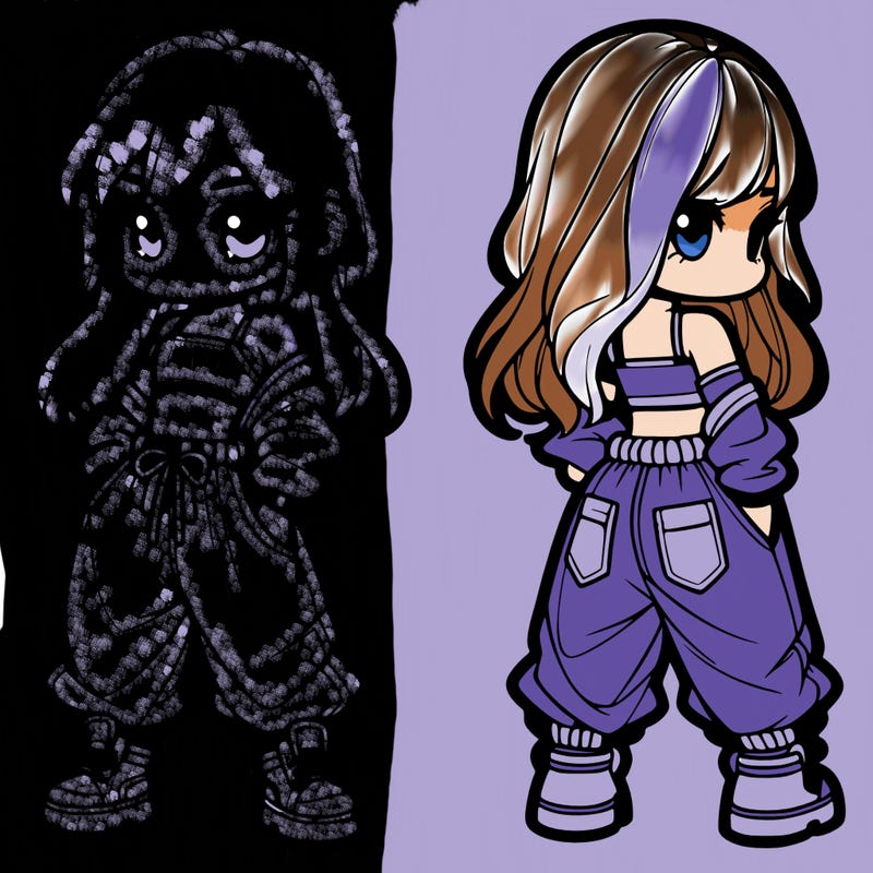 girl in crop top and baggy pants