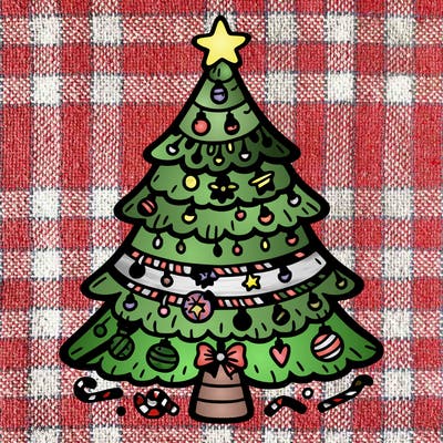christmas tree with lots of details