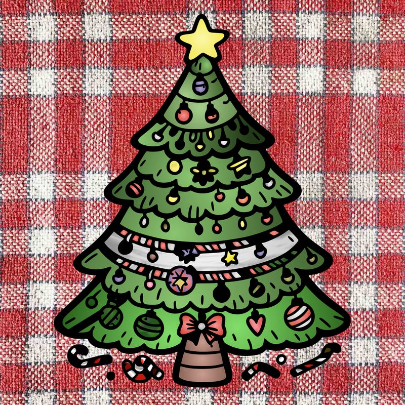 christmas tree with lots of details