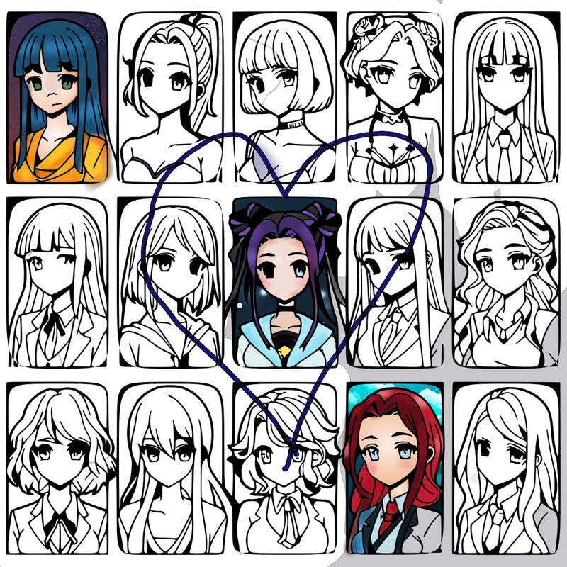 girls that look diffrent anime