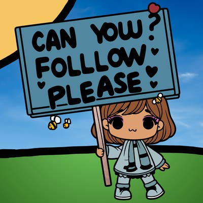 a girl with a sign saying can you follow me please