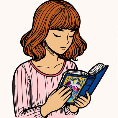 a woman reading a book