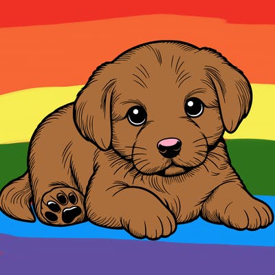 a cute realistic puppy