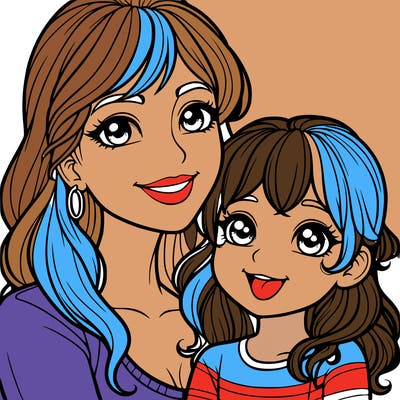 mom and her daughter realistic