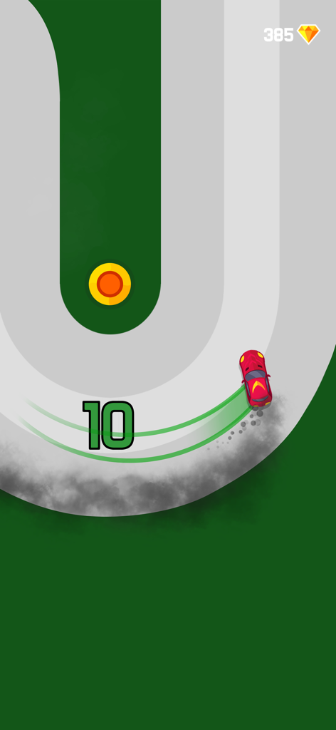 Un coche deportivo rojo derrapando en un giro en U en una pista en Sling Drift.