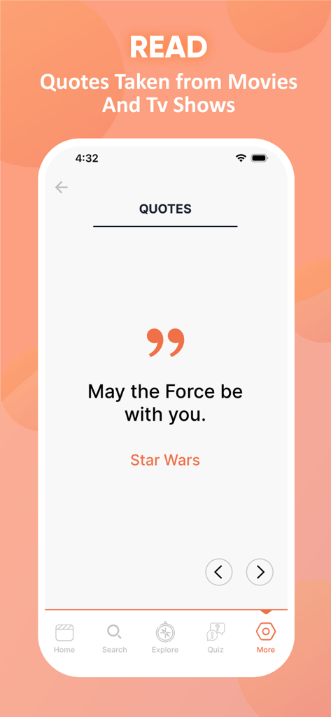 DramaCool: Kdrama Movie & Show - DramaCool 앱의 스크린샷으로 스타워즈 인용구가 포함된 상징적인 대사 보관소 표시