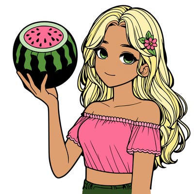 realistic watermelon girl