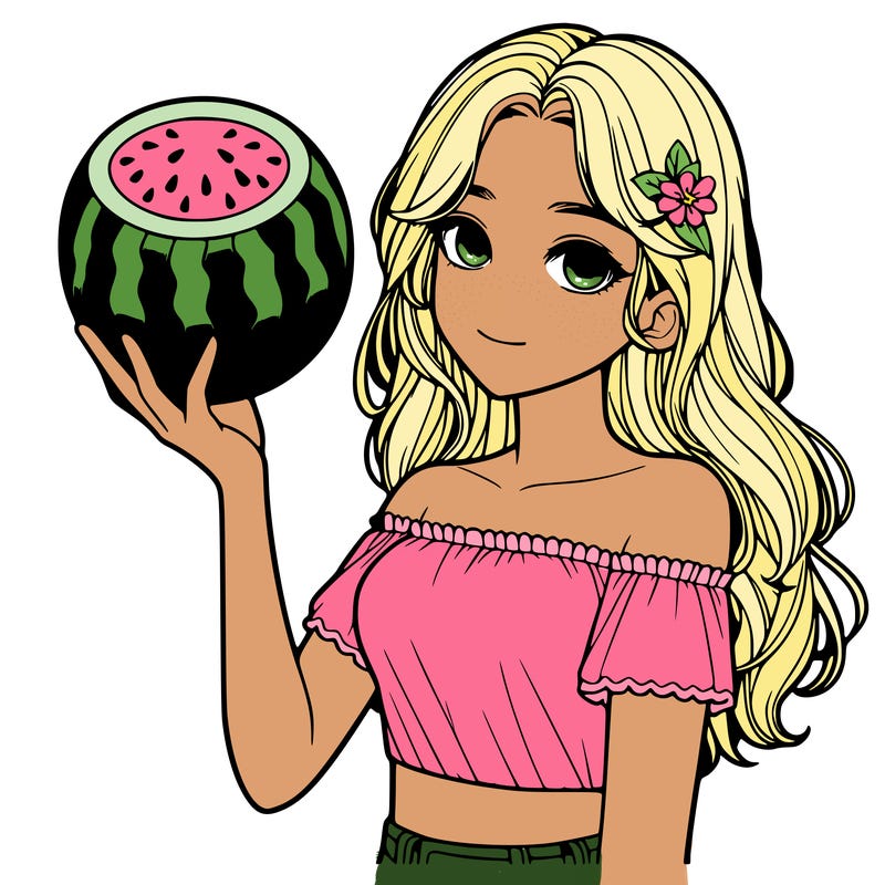 realistic watermelon girl