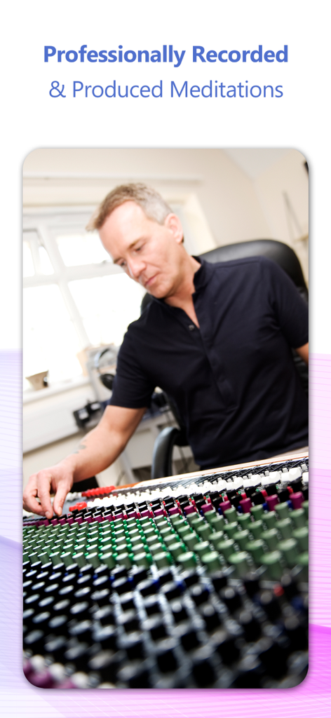 Glenn Harrold produziert hochwertige Meditations-Tracks in einem professionellen Aufnahmestudio