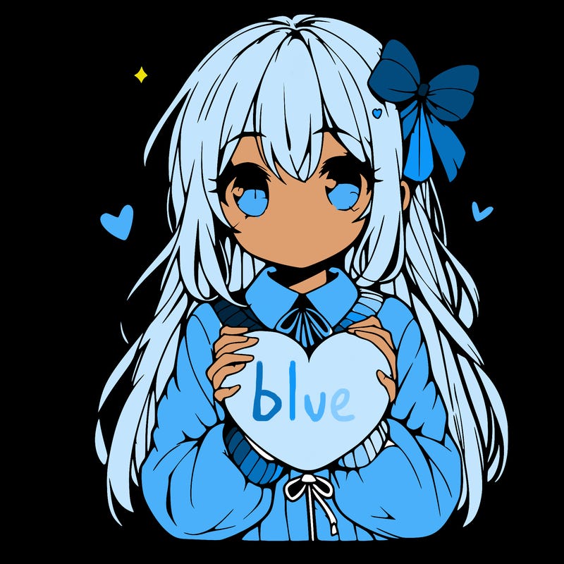 anime girl holding a heart balloon