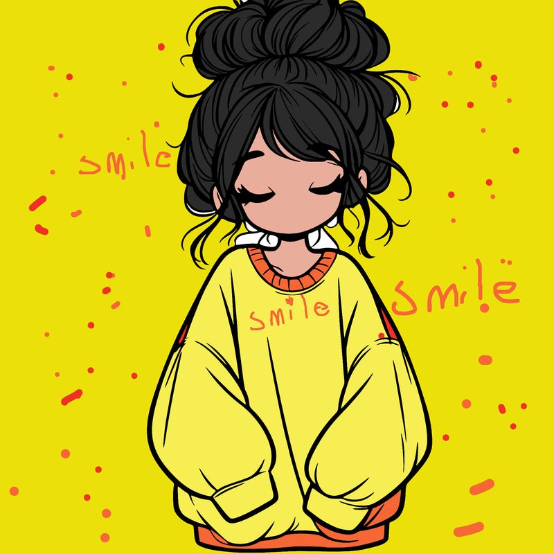 girl with baggy sweatshirt and messy bun