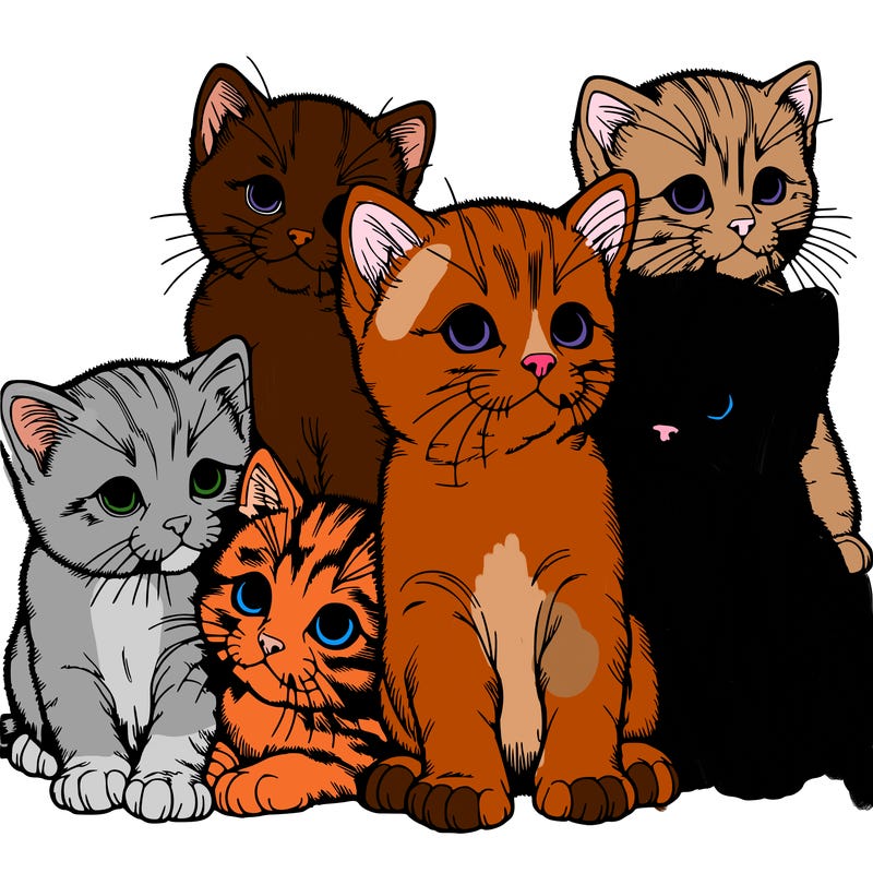 a litter of kittens realistic