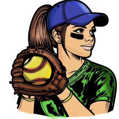 realistic softball player