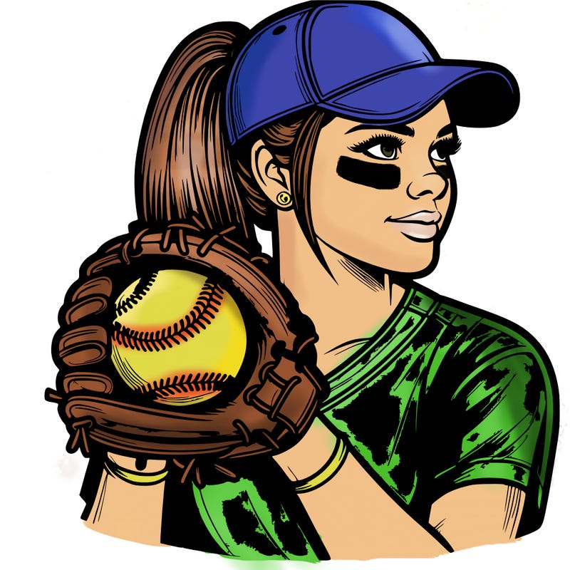 realistic softball player
