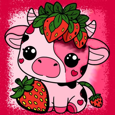 cute strawberry cow