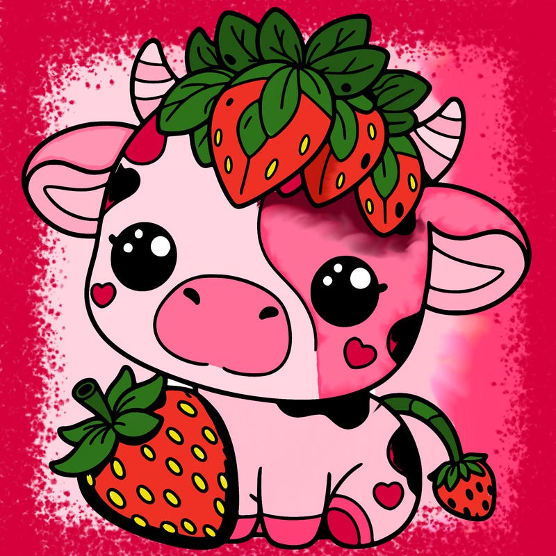 cute strawberry cow