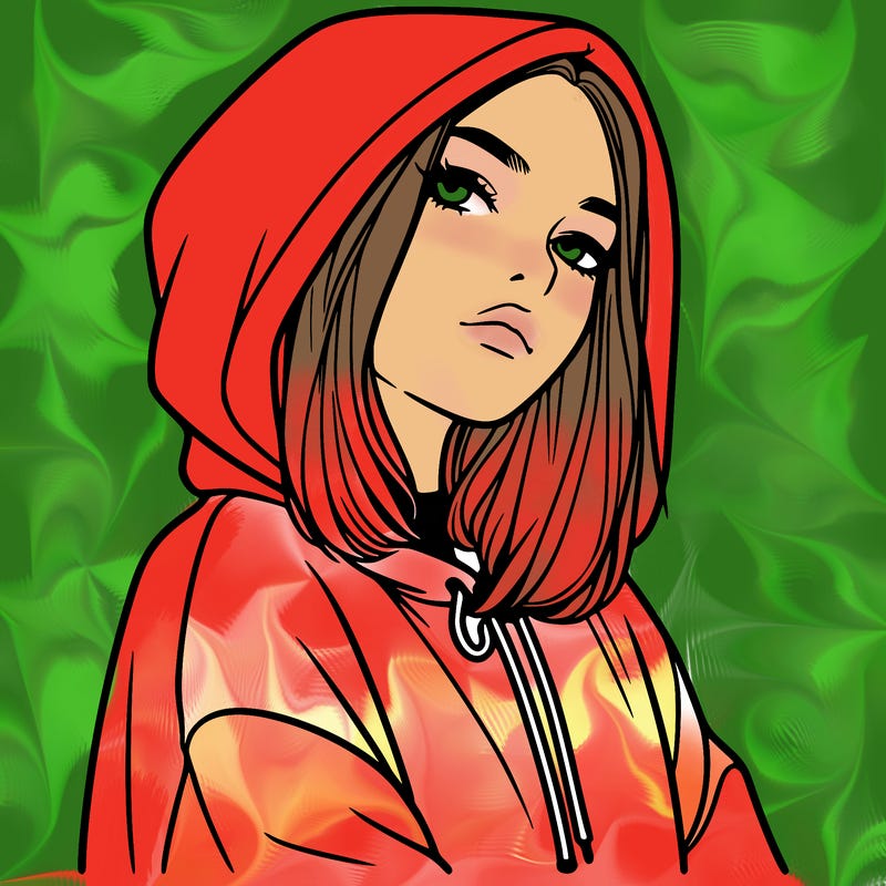 a realistic girl in a hoodie