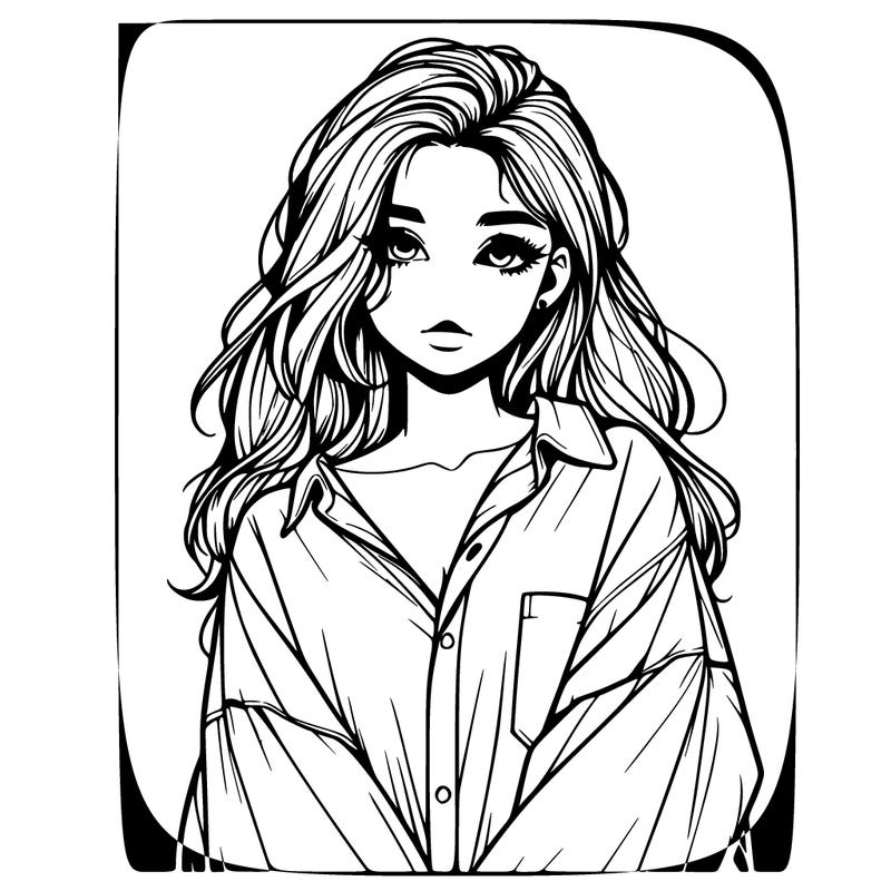 realistic girl inna over size shirt