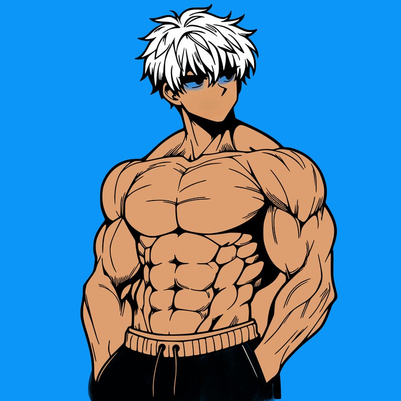 muscular anime boy