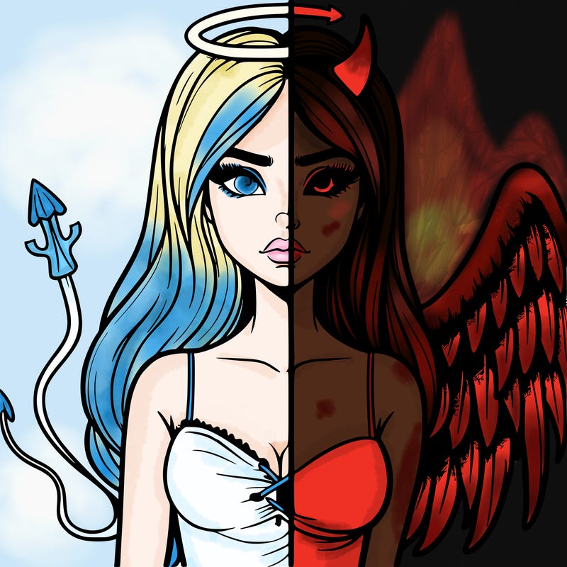 devil vs angel realistic girl