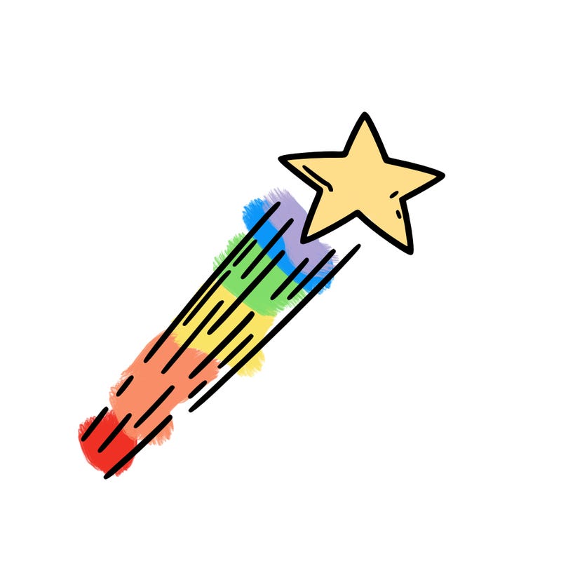 a shooting star in the sky