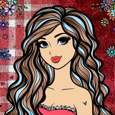 pretty woman with long wavy hair