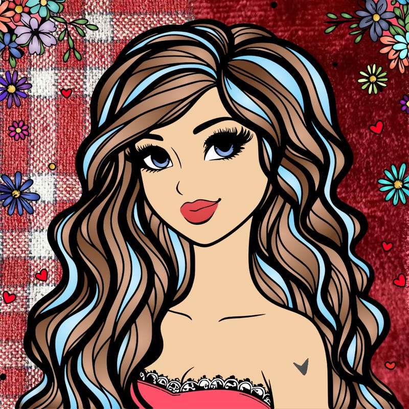 pretty woman with long wavy hair