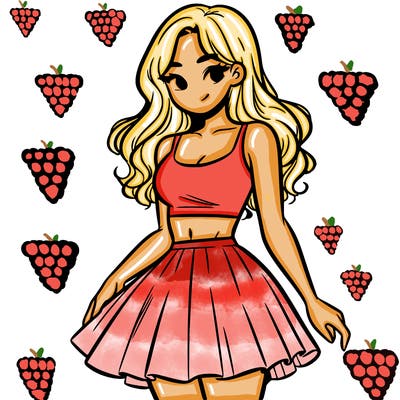 woman in a skirt and crop top