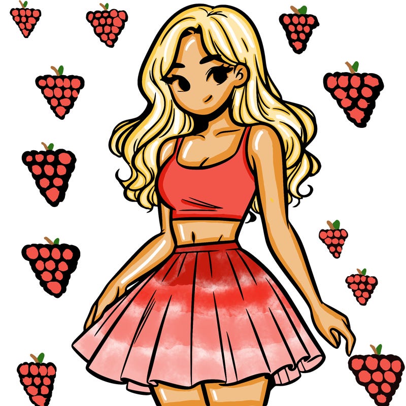 woman in a skirt and crop top