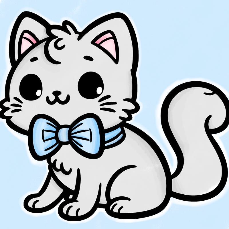 cat with a bow