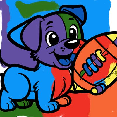dog with football