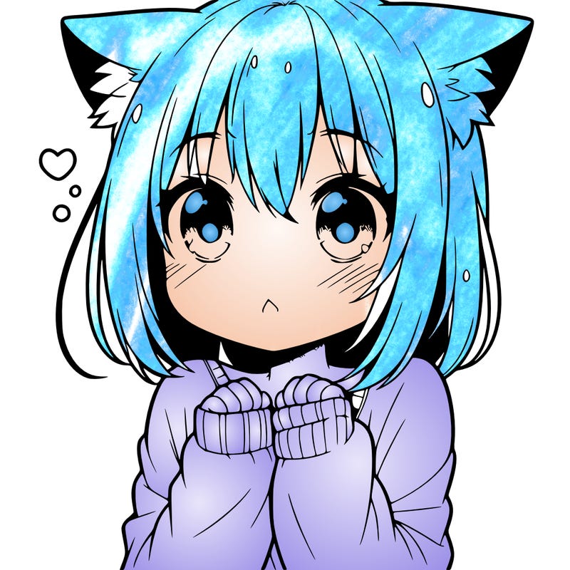 shy anime catgirl
