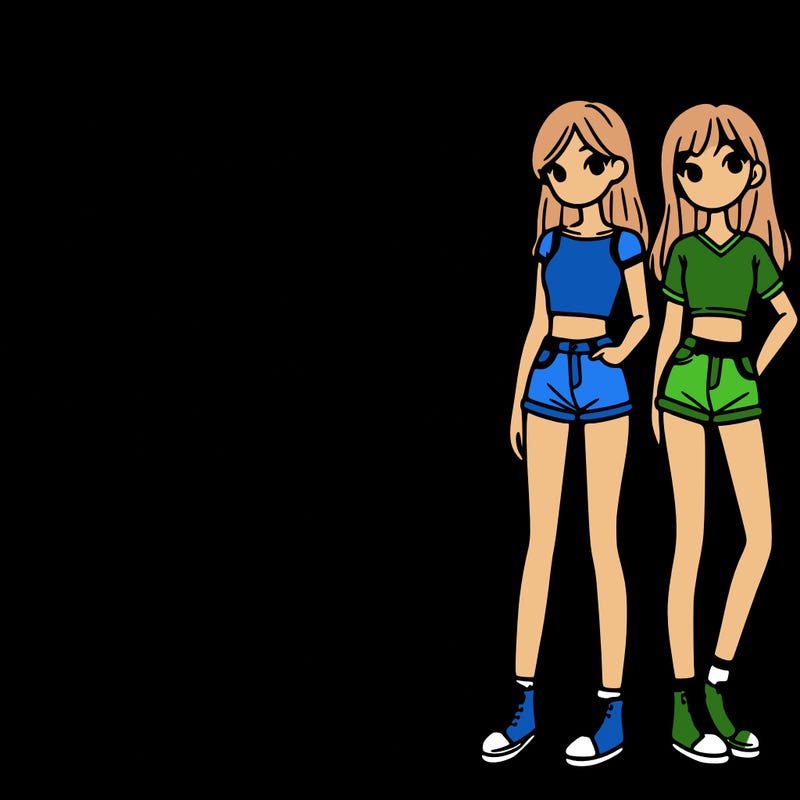 a group of girls wearing crop tops and shorts