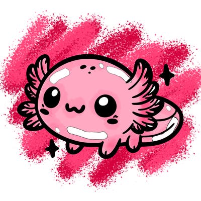 cute easy baby axolotl