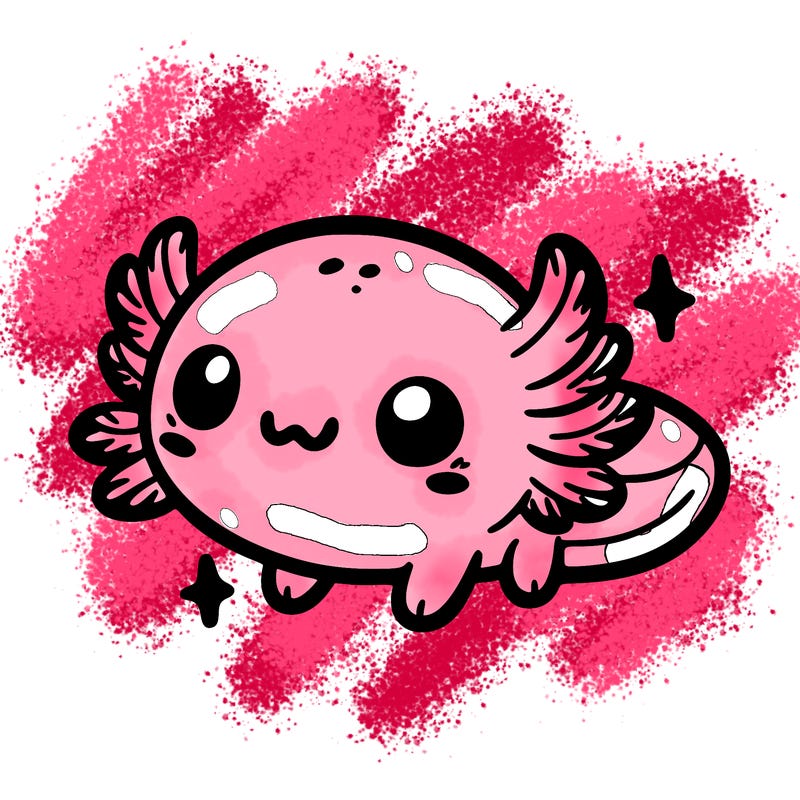 cute easy baby axolotl